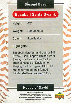 SANTA 'BILL' CLAUS: Bill Swank, historian for the San Diego Padres