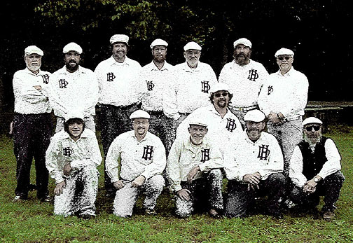 Our most recent team portrait of all 14 players. That's right 14. You say there are only 13?? Well, you have to count Mister Bob 'The Unknown Quantity' Blazo, who did not show for the infamous photo. You can always go to the Post Office if you want to see his picture posted.
