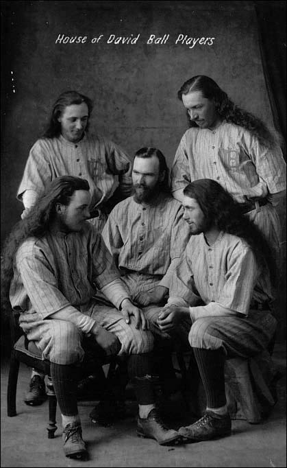 Israelite ball players from the early 1920s. Center and seated, Cookie Hannaford; clockwise, seated left; Dutch Faust, Zeke Baushke, Andy Bell, and David Harrison.