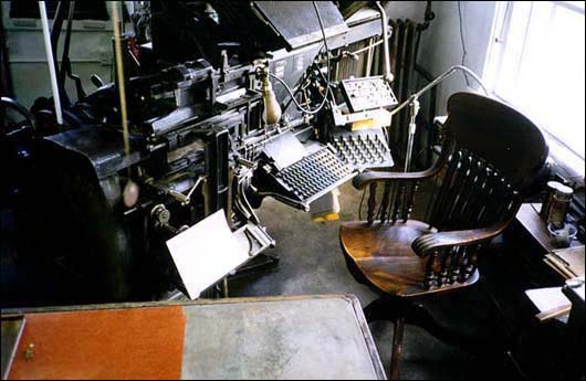 Linotype Machine In the Printshop, Mary's City Of David