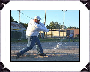 Mister Daniel 'Timber' Van Beek smashes an onion at the Bangor Harvest Festival, September, 2011.