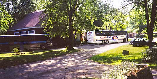 Two motor coaches from Wheeling, IL, toured Mary's City of David on September 7, 2000.