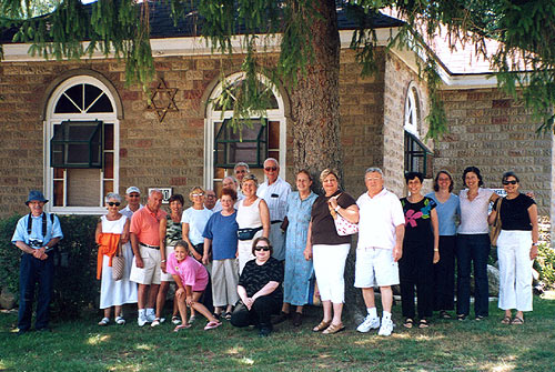 July 31, 2005 Mary's City of David hosted a Jewish group as a reunion tour for the participants. Most of the attendees had been children in the Jewish resort at Mary's in the late 1940s and 1950s. It was a lovely day of warm memories and great programmes that celebrated the Jewish haven hosted by a Christian community that spanned 1930-1965. The Syngogue built in 1938 was being used for Jewish services at the resort through 1976. Today, beautifully restored it is the facility for the 'Welcome Back to 1934' vegetarian meal programmes.