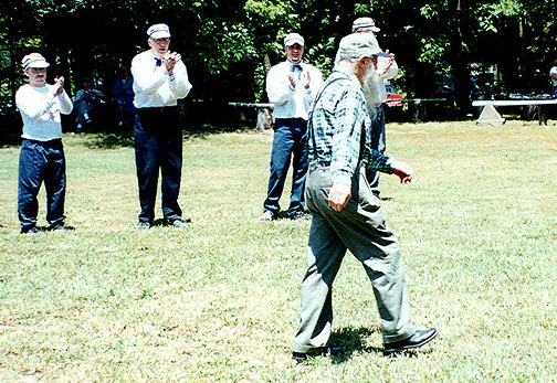 Our 2007 season opener at Eastman Field was special with the appearance of Lloyd Dalager, the last living House of David member that played on the famous barnstorming teams of the 1930s. Lloyd is presently 95 and President of the Board at the House of David. He honored us by tossing out the first pitch.