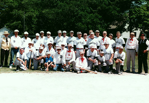 Our annual trip to Beery Field (in 2007) in Douglas was special because we got a chance to meet and play the Ohio Muffins BBC from Columbus, Ohio. They are the original 'vintage' base ball club in America. It was special in another way, in that the House of David took both matches from the Muffins and the Douglas Dutchers.