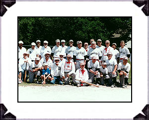 Our annual trip to Beery Field (in 2007) in Douglas was special because we got a chance to meet and play the Ohio Muffins BBC from Columbus, Ohio. They are the original 'vintage' base ball club in America. It was special in another way, in that the House of David took both matches from the Muffins and the Douglas Dutchers.