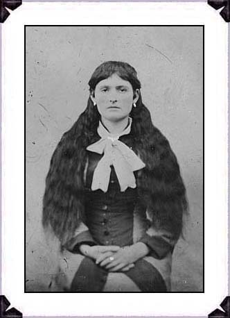 A tin type from mid-1870s of Mary Stallard, then in her early teens. She would marry Benjamin Purnell at Aberdeen, Ohio in 1880. They together would co-author the Star of Bethlehem, and co-found the Israelite House of David.